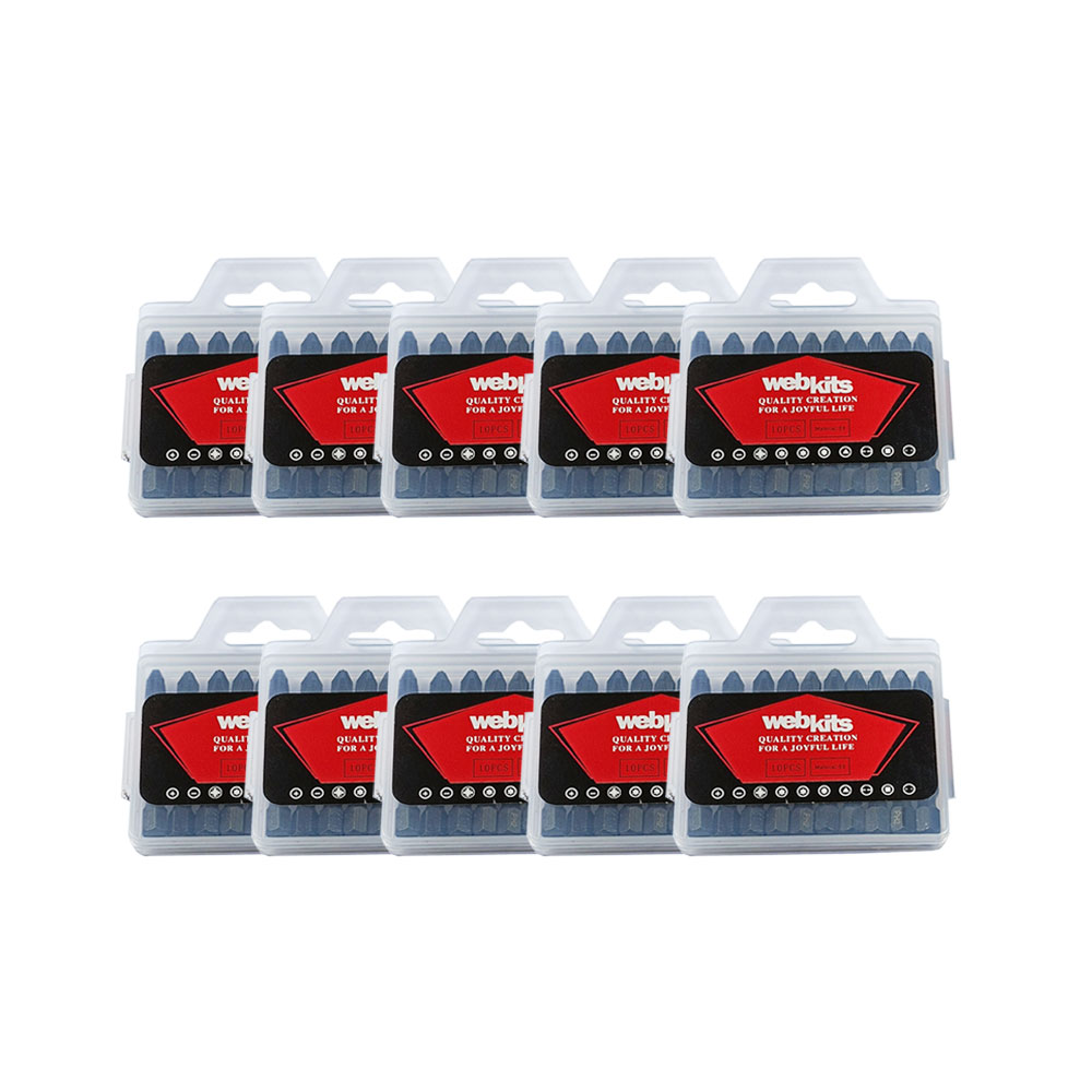 Bits Phillips 50mm PH2 de Impacto Imantado 100 Peças Webkits - Webkits