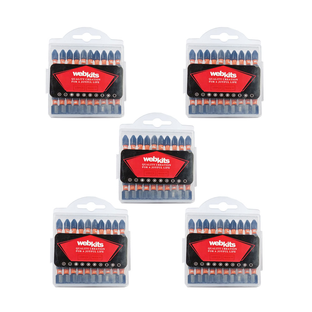 Bits Phillips 25mm PH2 de Impacto Imantado 100 Peças Webkits - Webkits