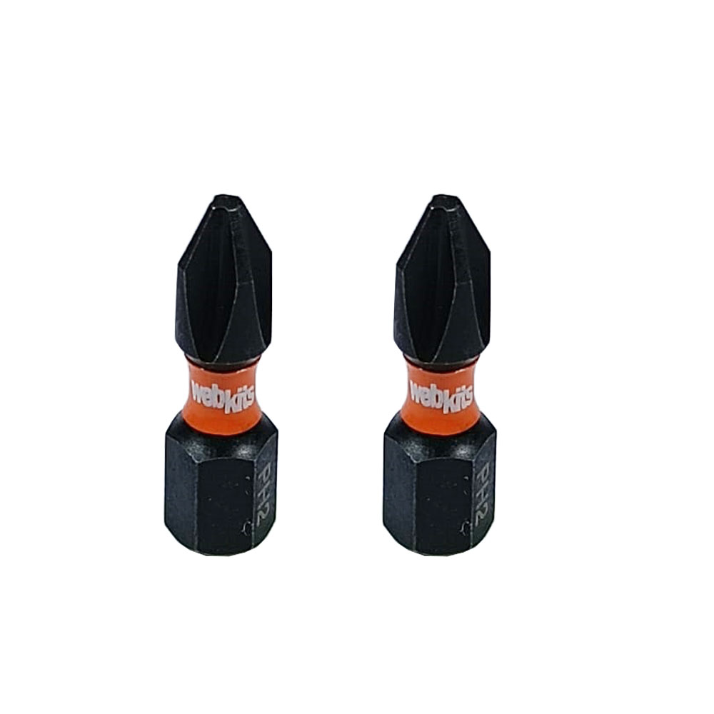 Bits Phillips 25mm PH2 de Impacto Imantado 2 Peças Webkits - Webkits
