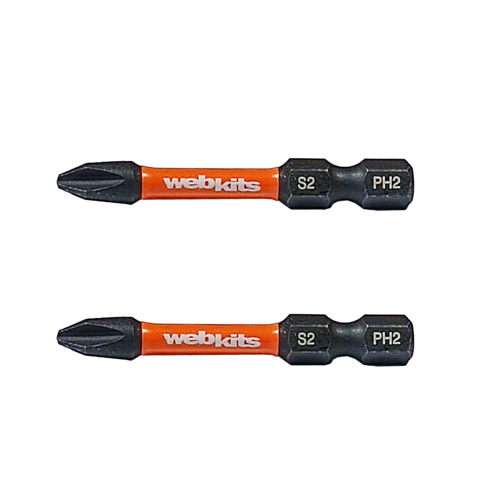 Bits Phillips 50mm PH2 de Impacto Imantado 2 Peças Webkits - Webkits