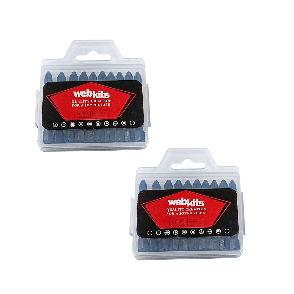 Bits Phillips 50mm PH2 de Impacto Imantado 20 Peças Webkits - Webkits