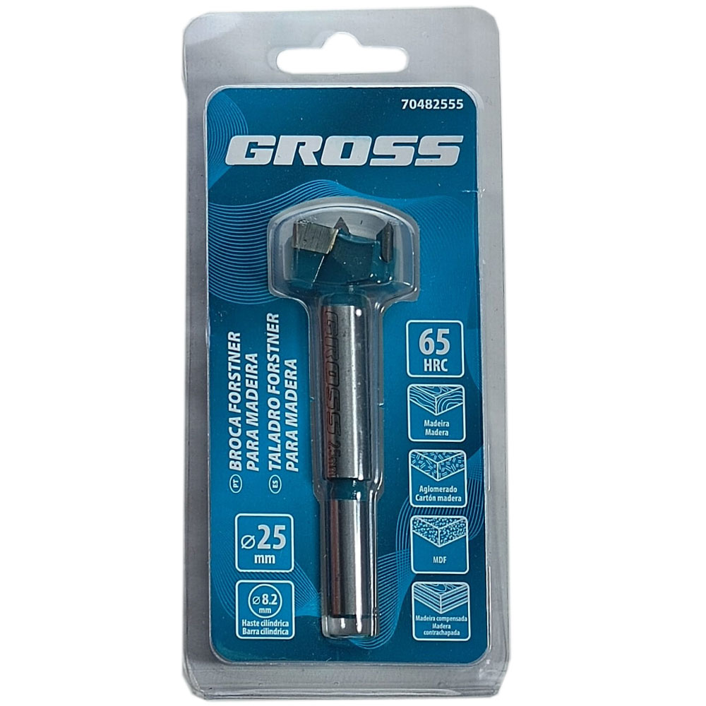 Broca Fresa Forstner Videa Para Furar Madeira Mdf 25mm Haste Cilindrica - Gross