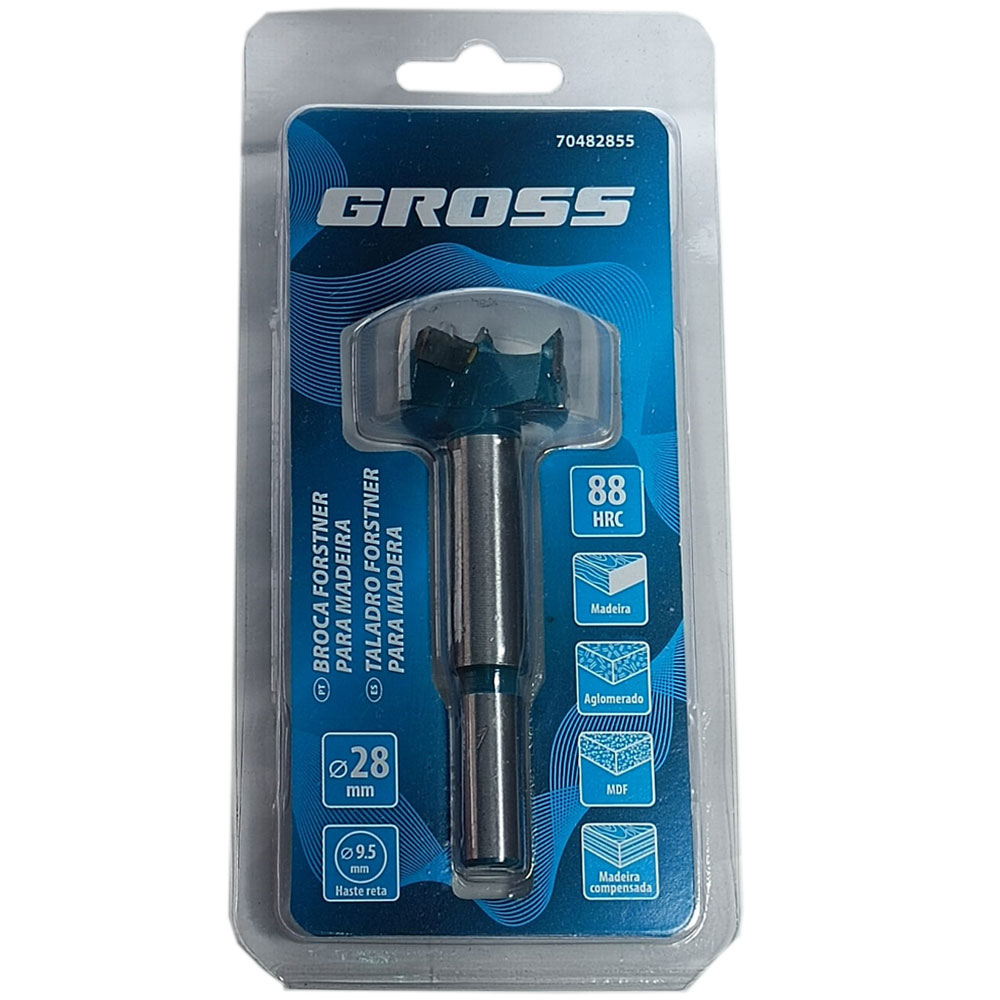 Broca Fresa Forstner Videa Para Furar Madeira Mdf 28mm Haste Cilindrica - Novidades