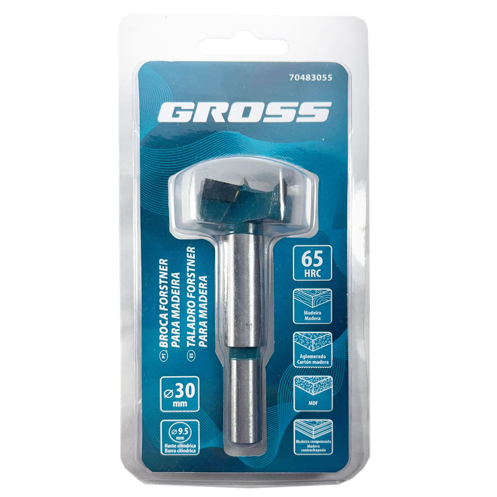 Broca Fresa Forstner Videa Para Furar Madeira Mdf 30mm Haste Cilindrica - Gross