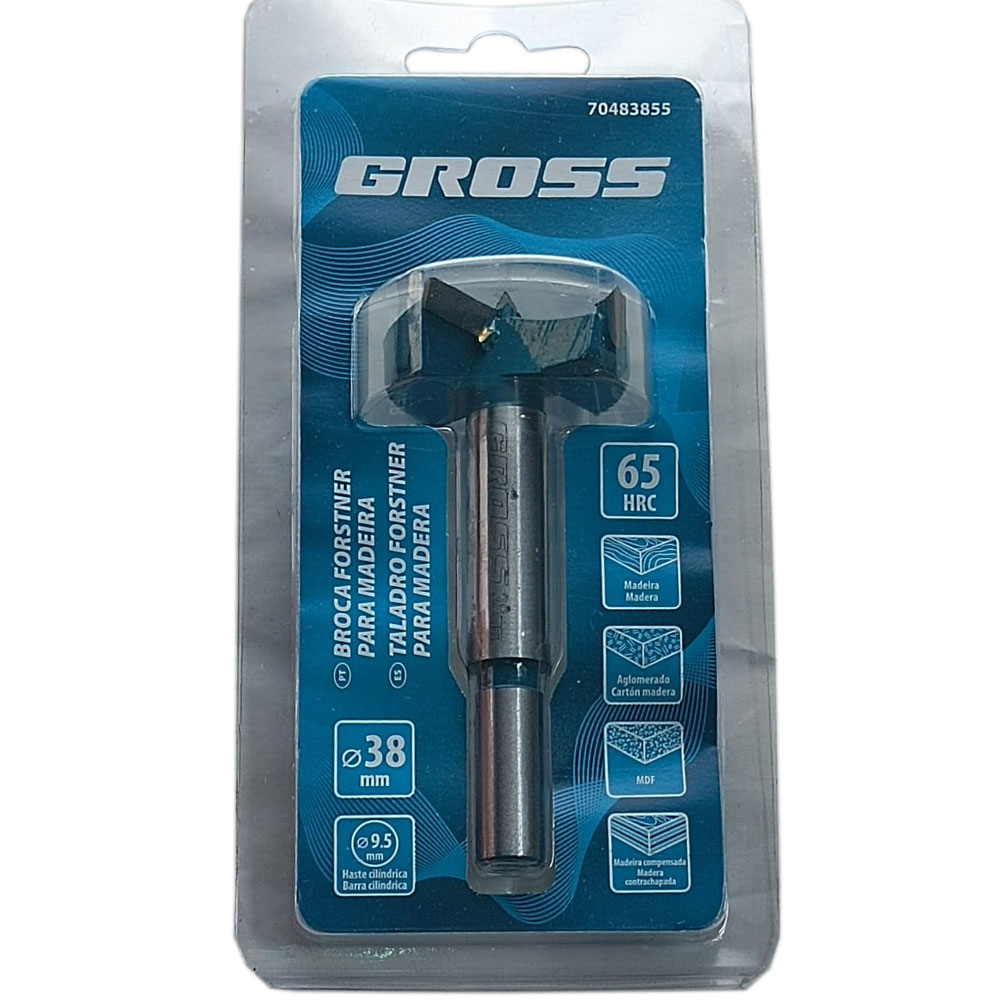 Broca Fresa Forstner Videa Para Furar Madeira Mdf 38mm Haste Cilindrica - Novidades