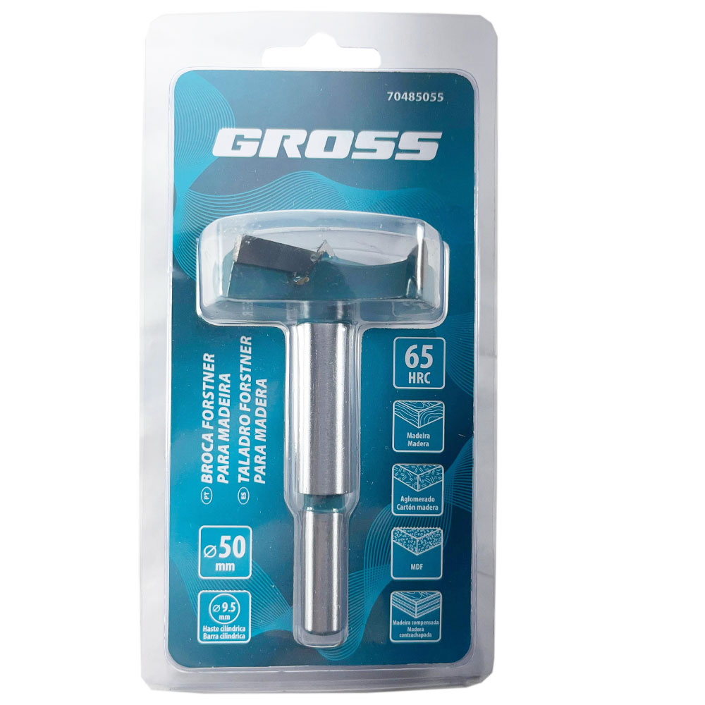 Broca Fresa Forstner Videa Para Furar Madeira Mdf 50mm Haste Cilindrica - Gross