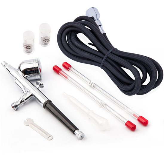 Aerógrafo Profissional Dupla Ação Fengda BD130k c/ 3 bicos agulhas 0,2 0,3 0,5mm - Fengda