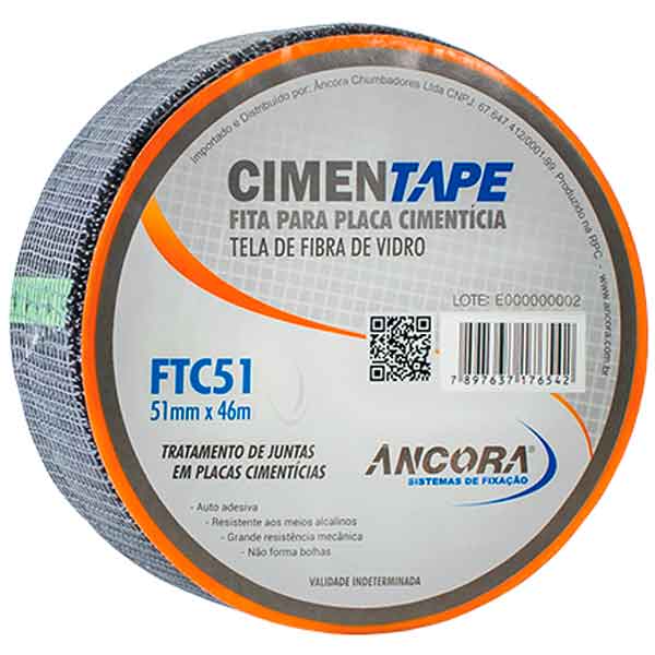 Fita Telada Autoadesiva Cimentape Ancora para Placa Cimentícia 51mm x 46m - Ferramentas