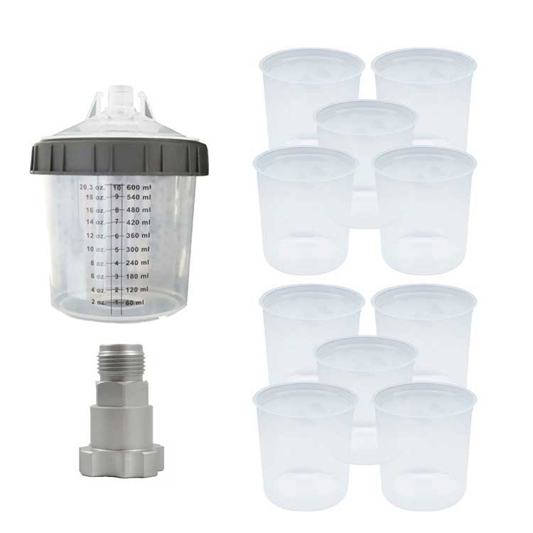 KIT SPW Webkits - 01 Caneca Completa 01 Adaptador DEVILBISS e 10 Refil Camisa Interna - Pistolas