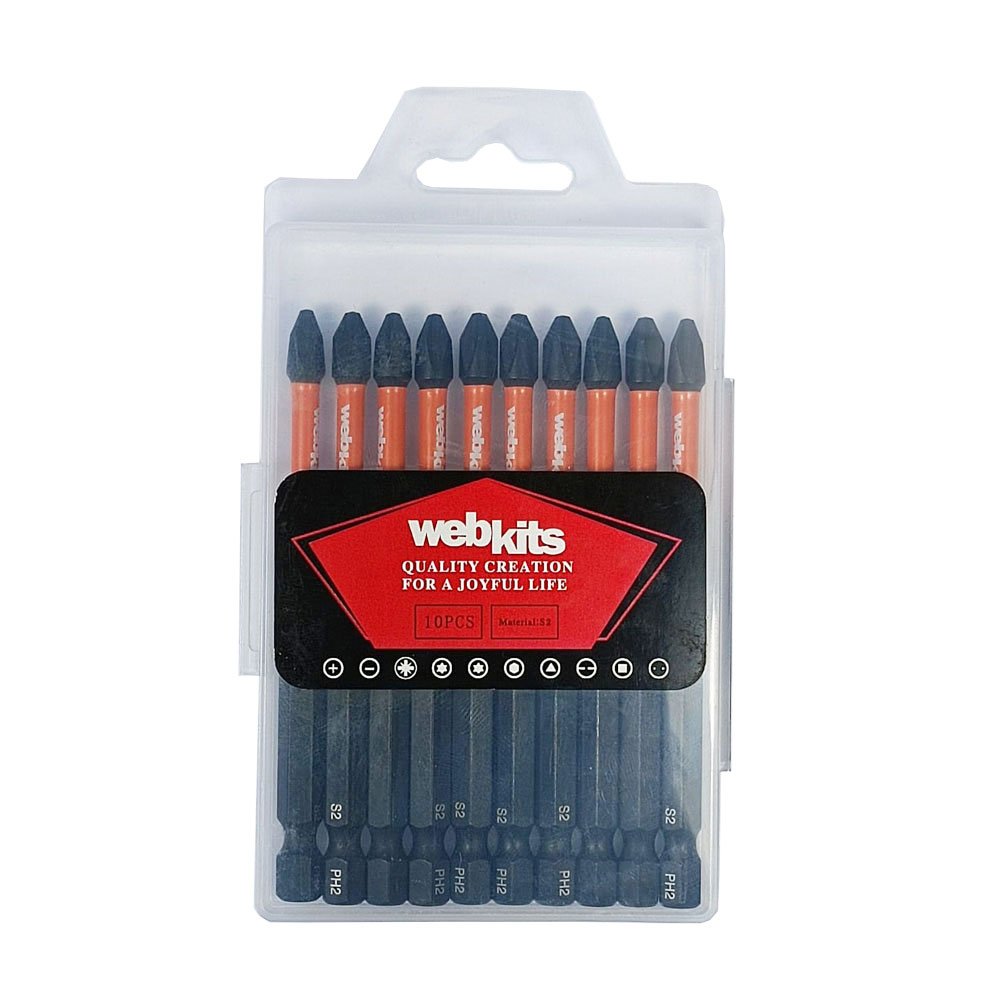 Bits Phillips 90mm PH2 de Impacto Imantado 10 Peças Webkits - Brocas-e-Pontas