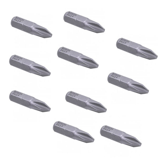 Kit 10 Bits Phillips Bosch ECO PH-2 de 25mm - Brocas-e-Pontas