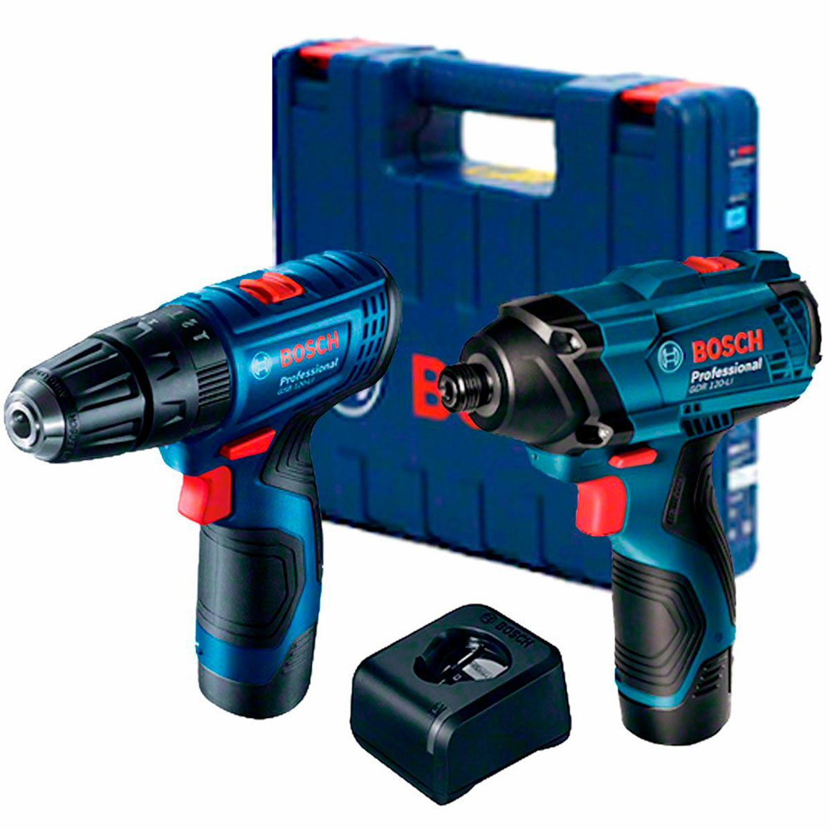 Kit Bosch Furadeira/Parafusadeira GSR 120-LI e Chave de Impacto GDR 120-LI 2 Baterias 12V e Maleta - Bosch