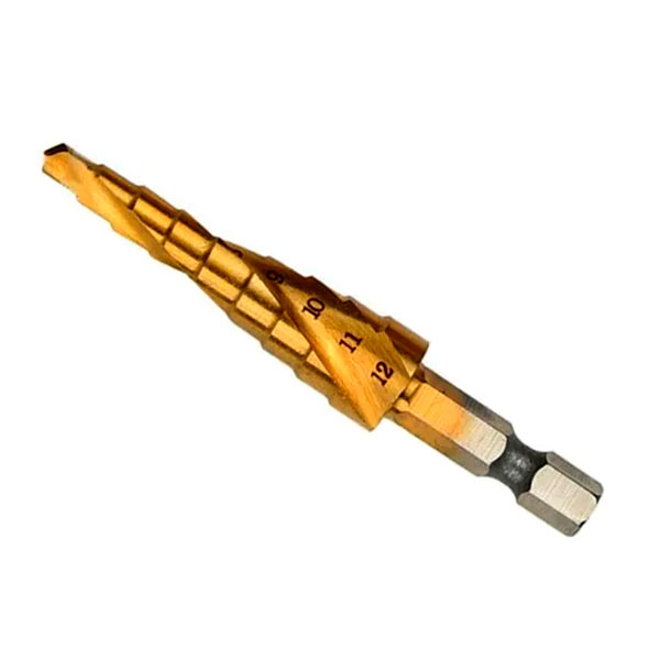Broca Escalonada Espiral Profissional HSS para Metal 4 a 12mm MTX  - Brocas-e-Pontas