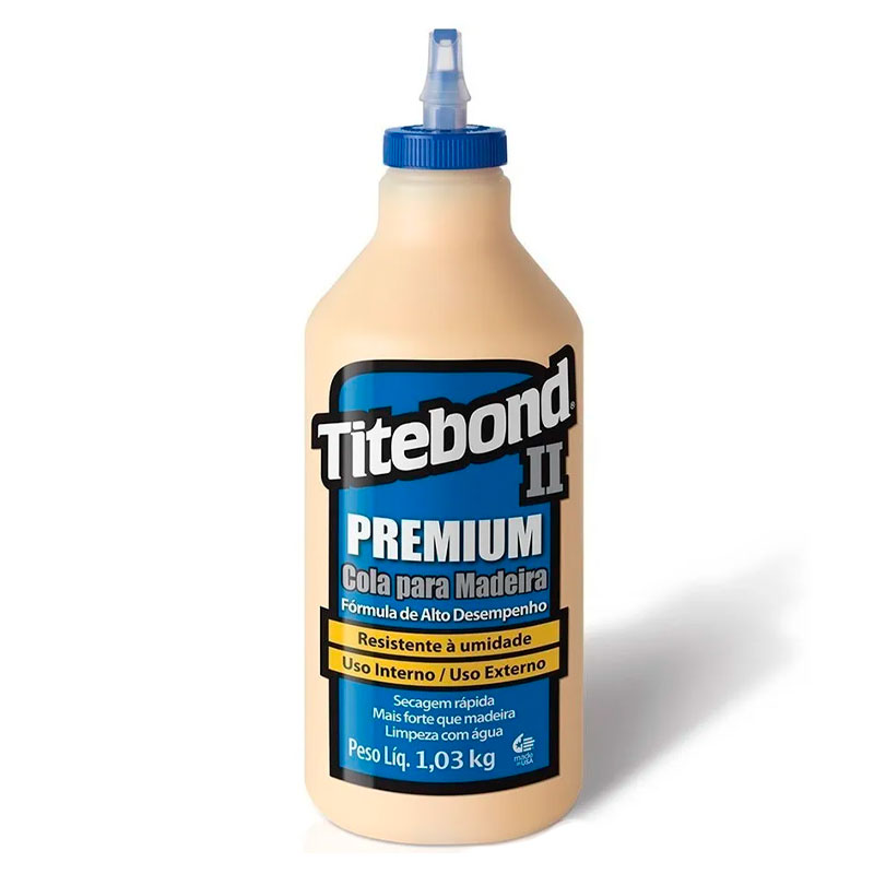 Cola para Madeira Titebond II PREMIUM para uso interno e externo 1,03kg Resistente à umidade - Titebond