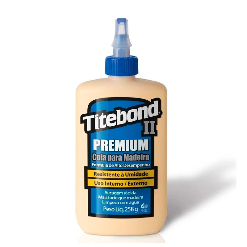 Cola para Madeira Titebond II PREMIUM para uso interno e externo 258g Resistente à umidade - Ferramentas