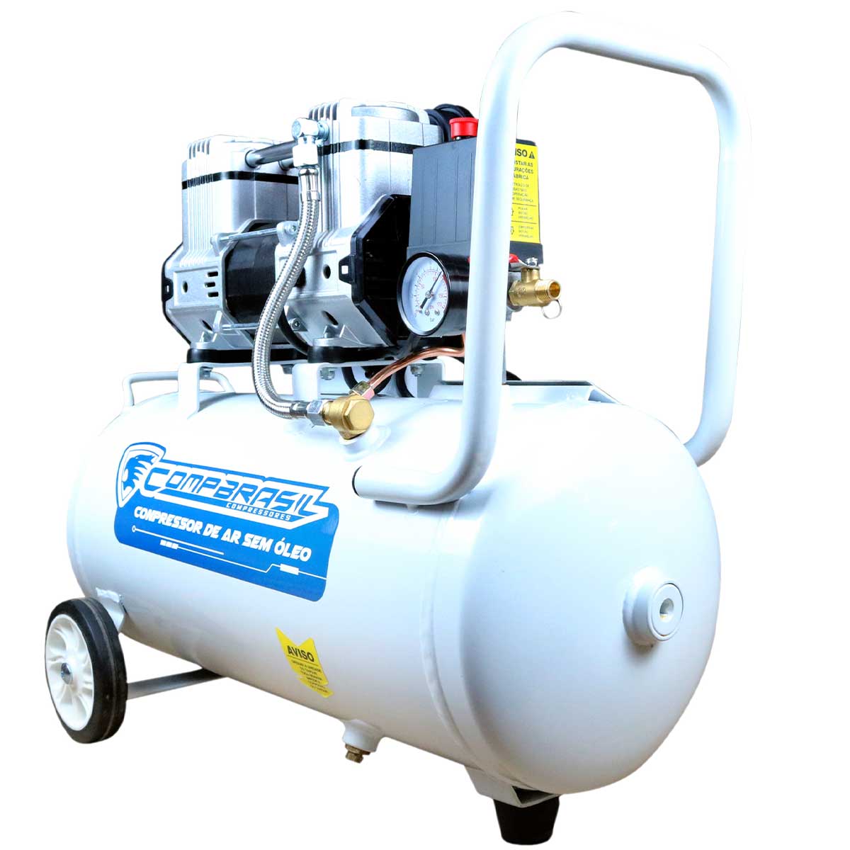 Compressor de Ar CompBrasil Silencioso 800W Isento de Óleo 25L 5pcm 220v - Aerografia