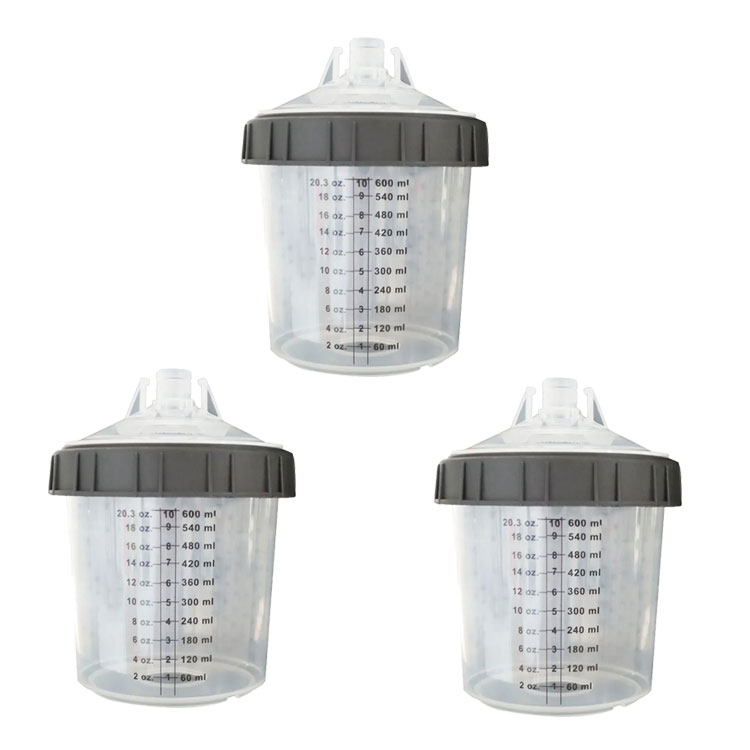 SPW Webkits - 03 Canecas Completa 600ml - Copo Externo, Refil Camisa, Tampa, Anel - Pistolas