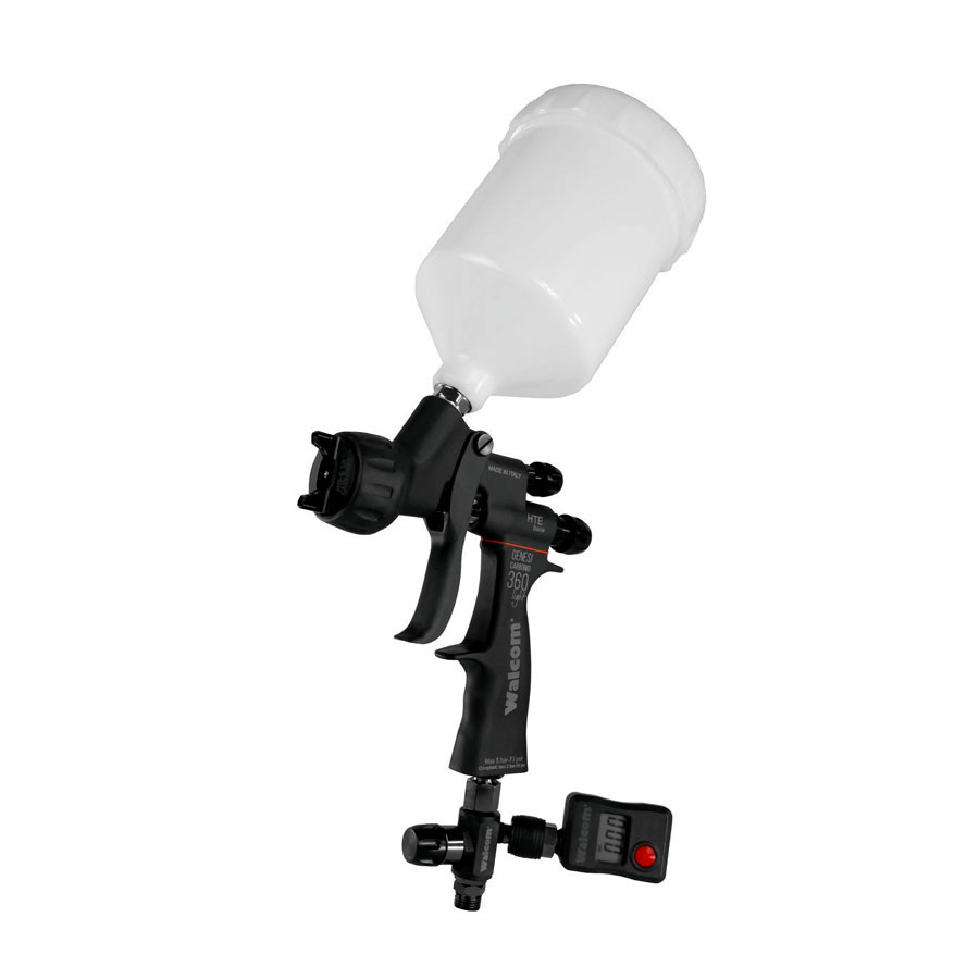 Nova - Pistola Walcom Carbonio HTE base 1.3 mm com estojo, manômetro digital e acessórios - Pistolas