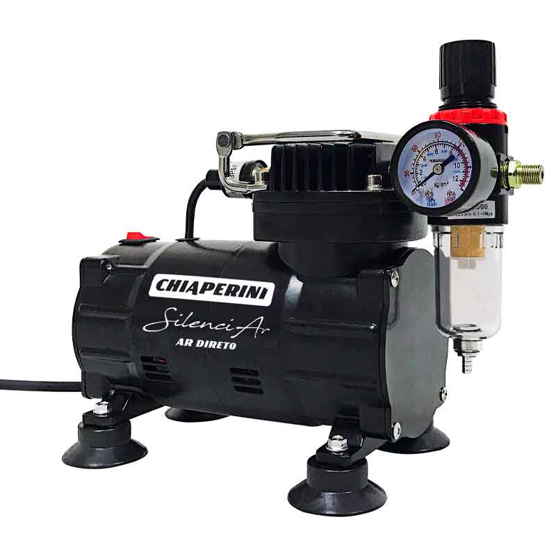 Compressor de Aerografia Chiaperini SilenciAr com filtro Compacto e Silencioso 220v - Novidades