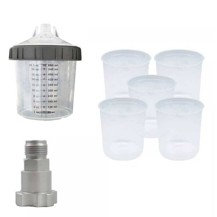 KIT SPW Webkits - 01 Caneca Completa 01 Adaptador DEVILBISS e 05 Refil Camisa Interna - Pistolas