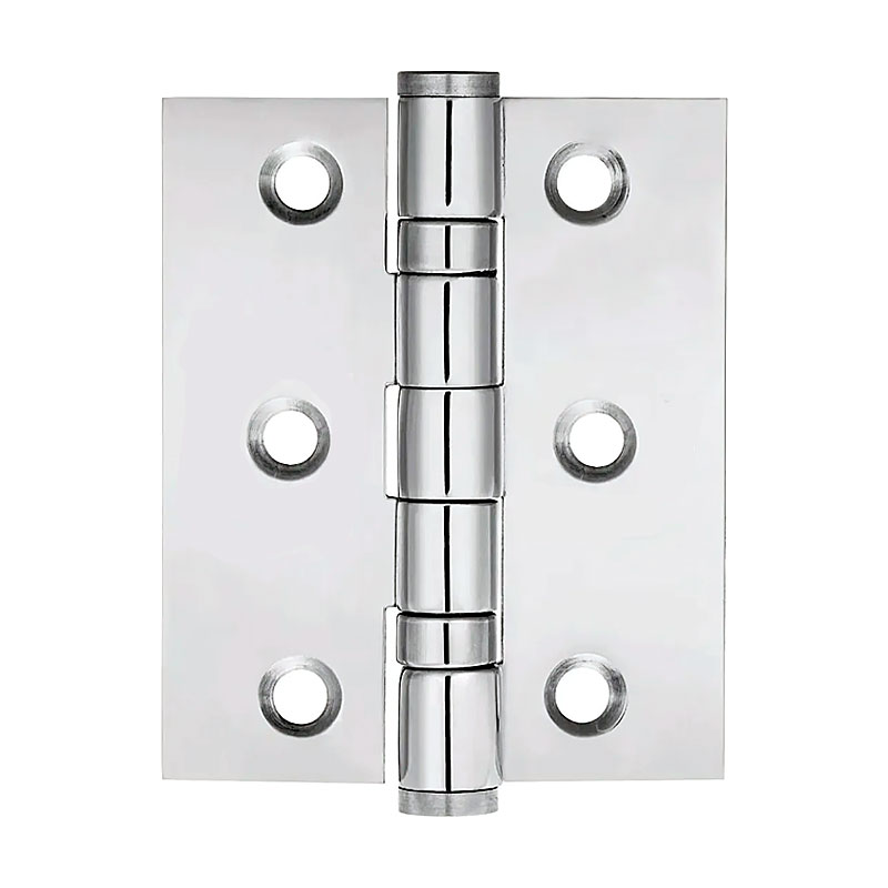 Dobradiça em Aço Inox Espelhado para Portas de Madeira 75 x 63,5 x 2mm 3 peças - Ferragens