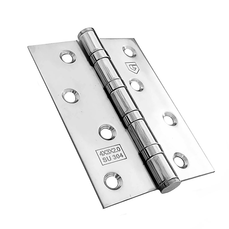 Dobradiça em Aço Inox Espelhado para Portas de Madeira 100 x 75 x 2mm 3 peças - Fechaduras-e-Travas