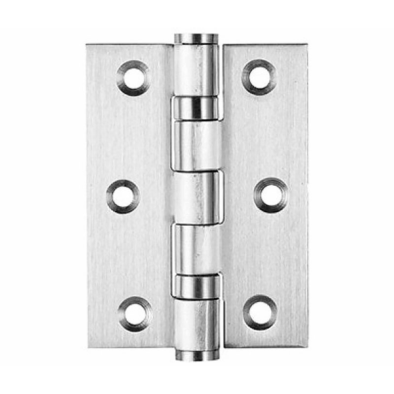 Dobradiça em Aço Inox Escovado para Portas de Madeira 75 x 63,5 x 2mm 3 peças - Ferragens