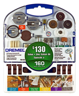 Kit de acessórios Dremel para uso geral DRE0710-RW- 160 peças - Retificas-Dremel