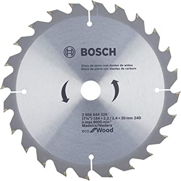 Disco de Serra Circular Bosch 184mm para madeira 24 dentes - Serras