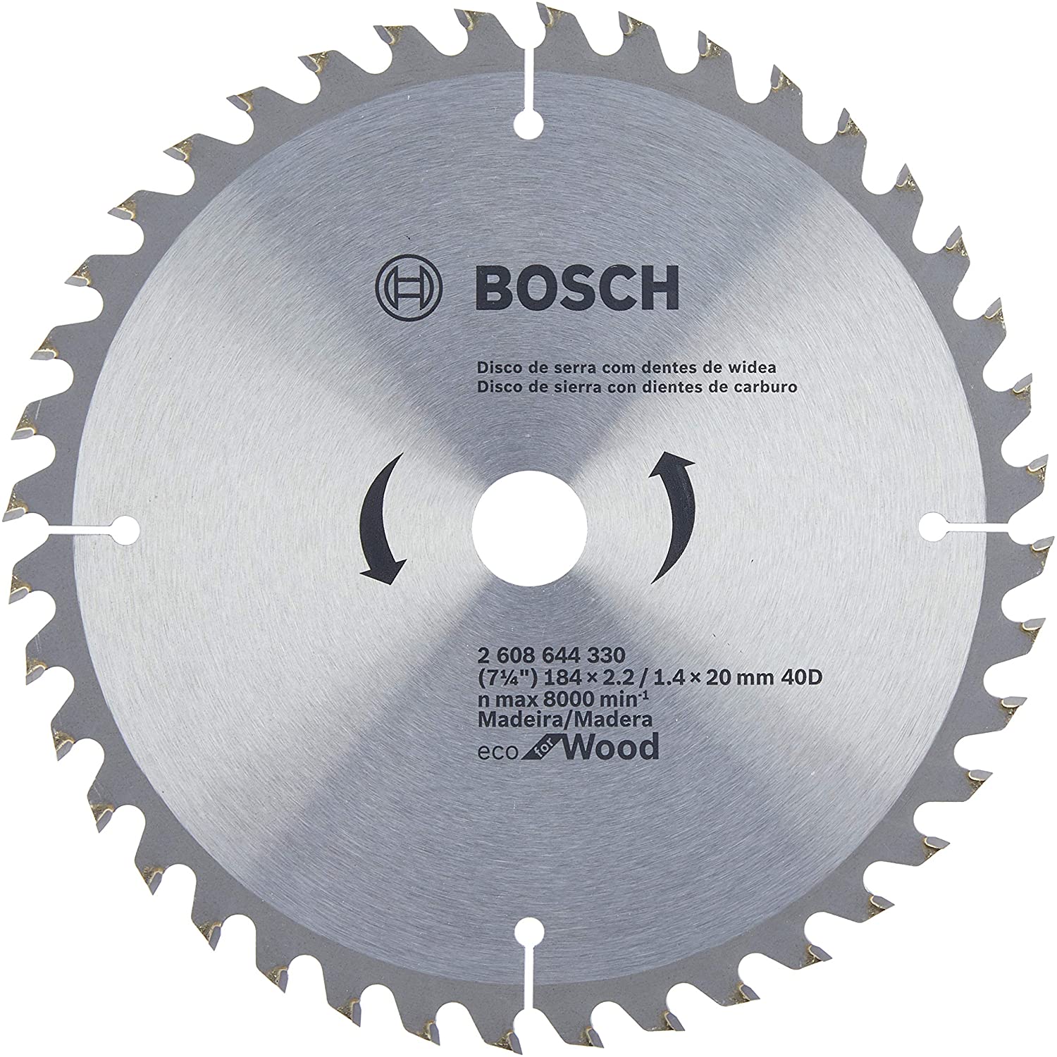 Disco de Serra Circular Bosch 184mm para madeira 40 dentes - Serras