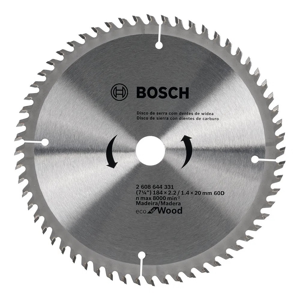 Disco de Serra Circular Bosch 184mm para madeira 60 dentes - Serras