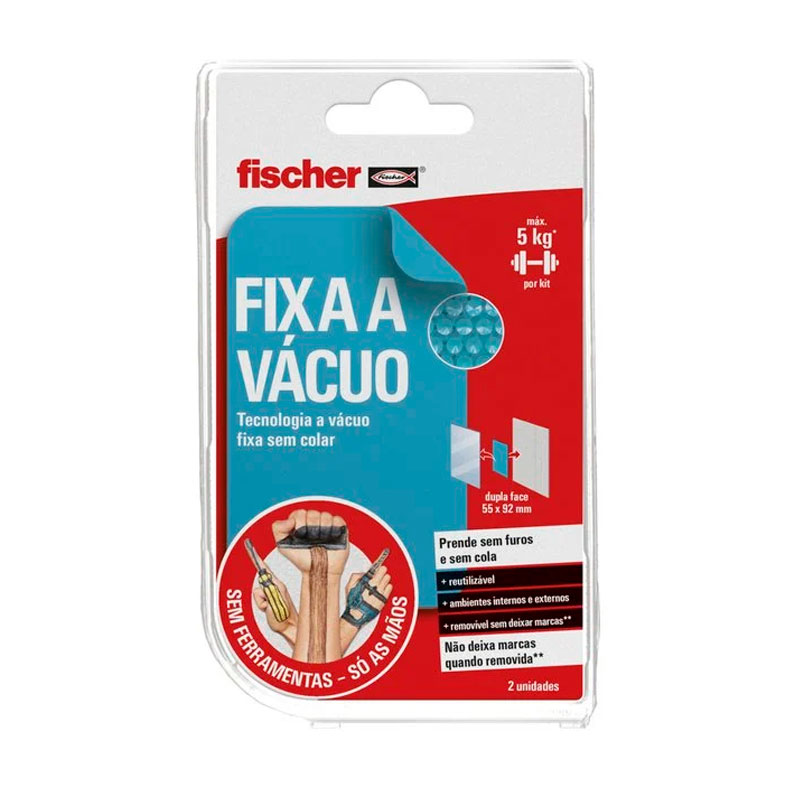Fixa a Vácuo removível 55x92mm Fischer máximo 5kg - Promoções