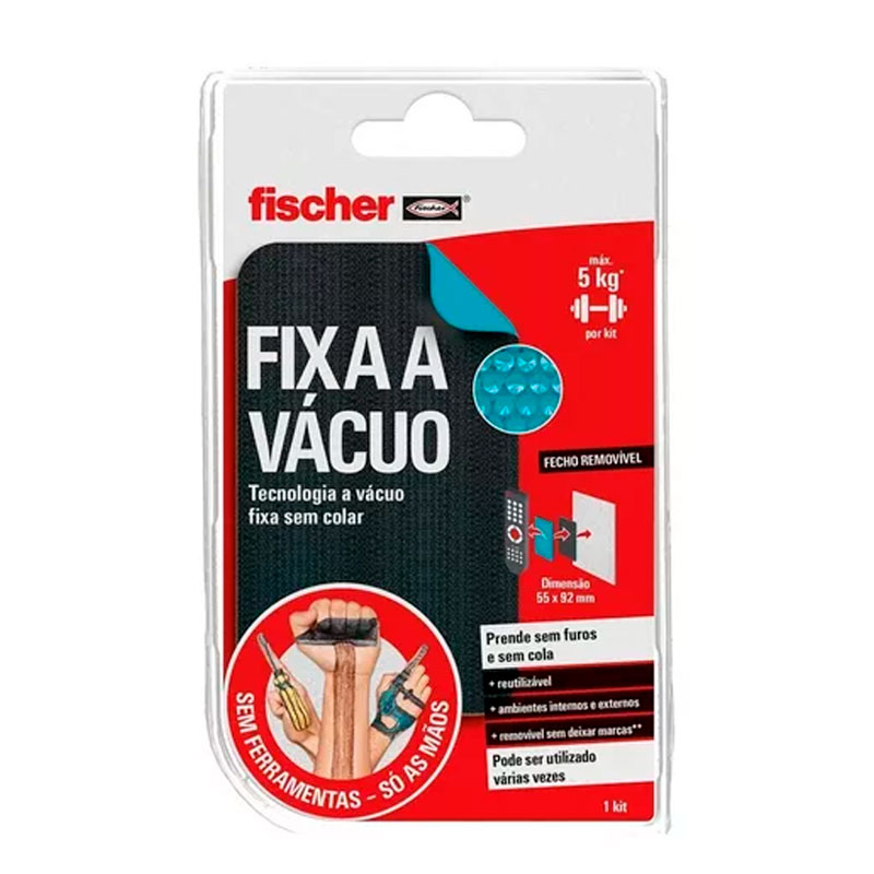 Fixa a Vácuo com fecho removível 55x92mm Fischer máximo 5kg - Manuais