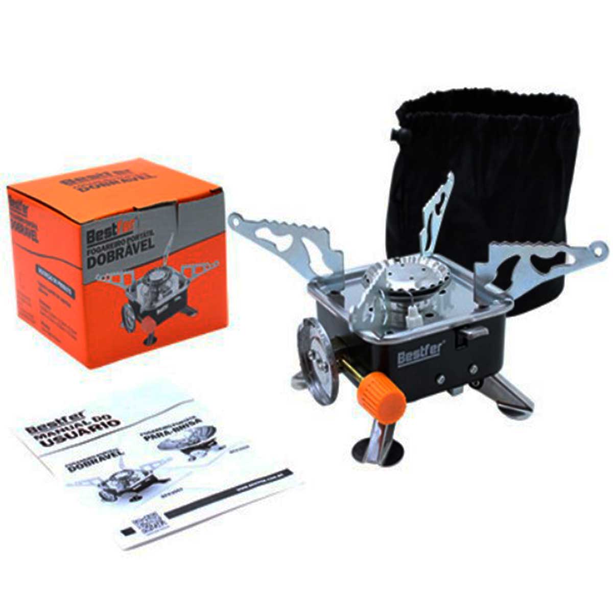 Fogareiro Portatil Dobravel Fogão a Gas para Camping e Viagem - Novidades