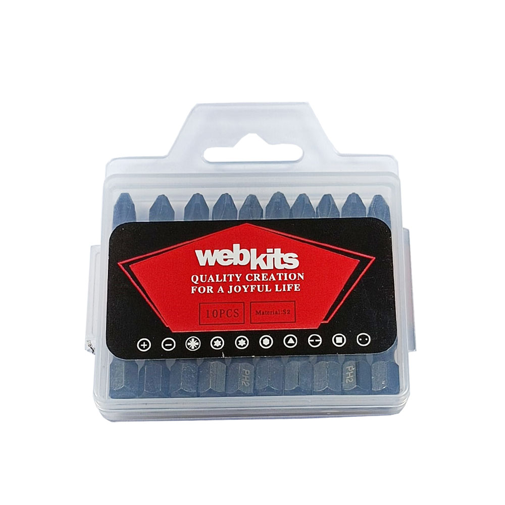Bits Phillips 50mm PH2 de Impacto Imantado 10 Peças Webkits - Webkits