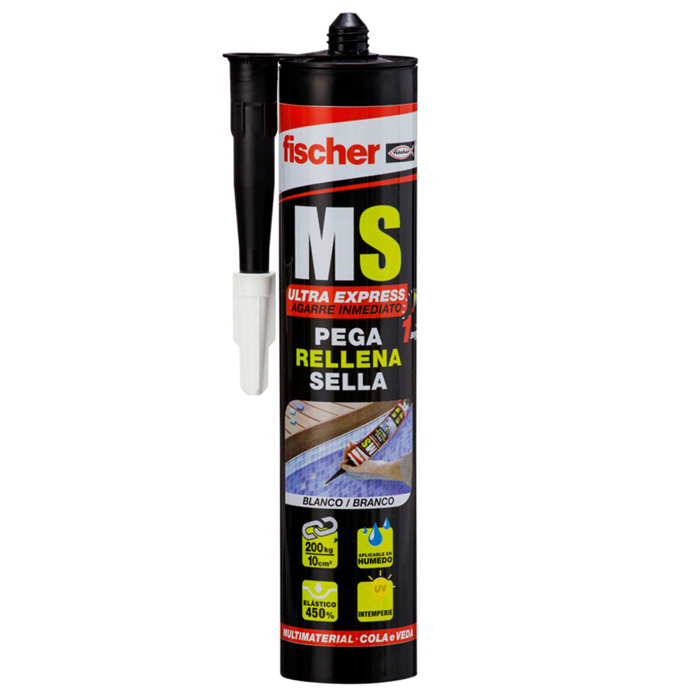 Cola selante de alto desempenho MS Ultra Express Fischer 290ml branco  - Fixação-Quimica