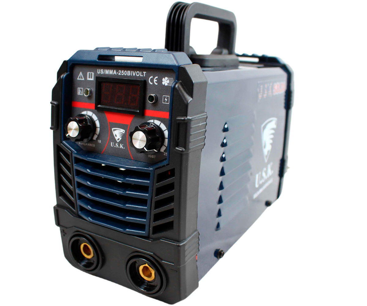 Maquina de Solda Inversora US-MMA 250 Bivolt Display Digital USK - Inversoras-