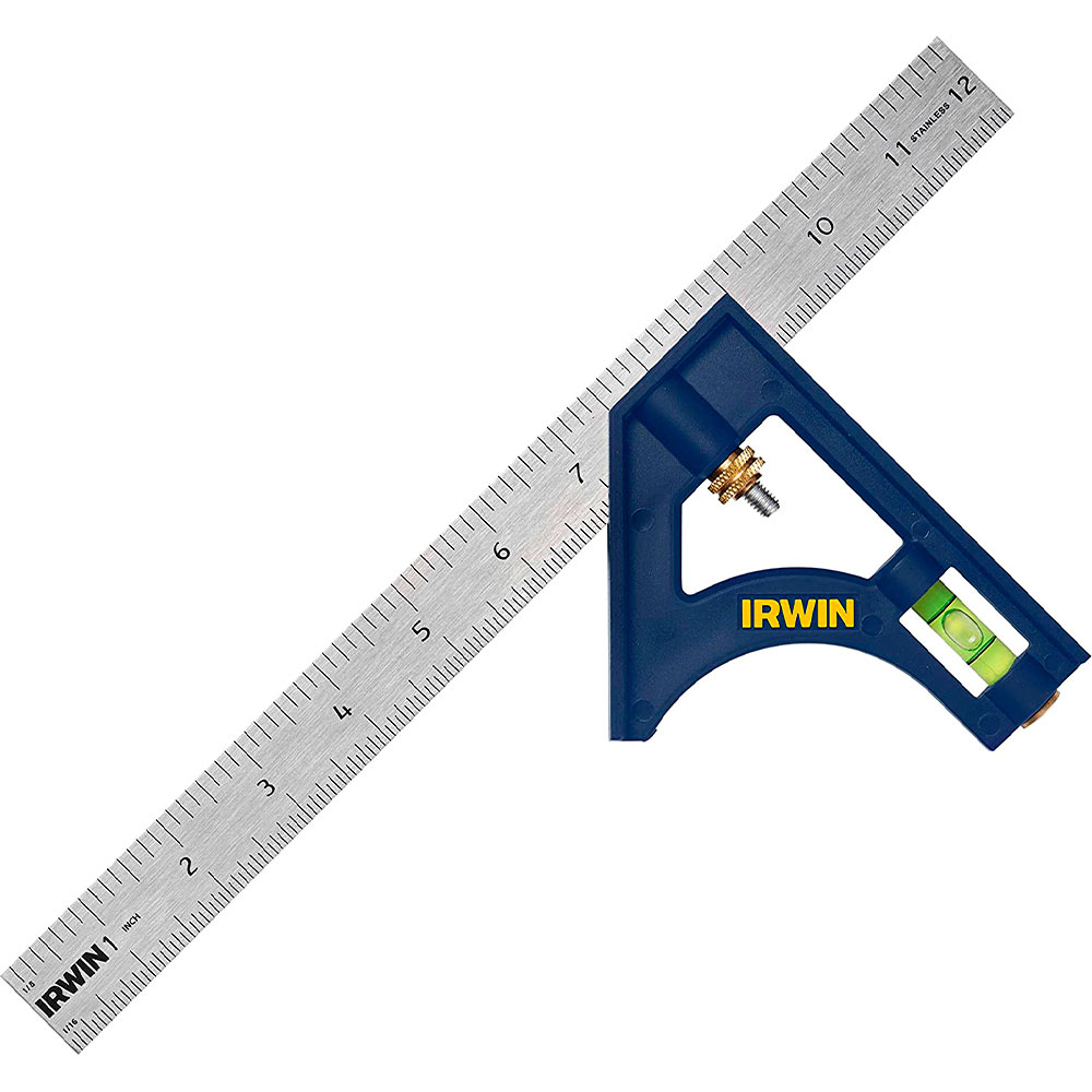Esquadro Combinado Irwin Aço Inox com Nível 30,5CM 12POL.  - Manuais