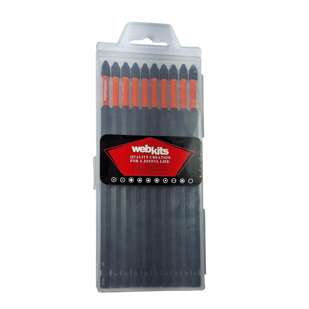 Bits Phillips 150mm PH2 de Impacto Imantado 10 Peças Webkits - Webkits