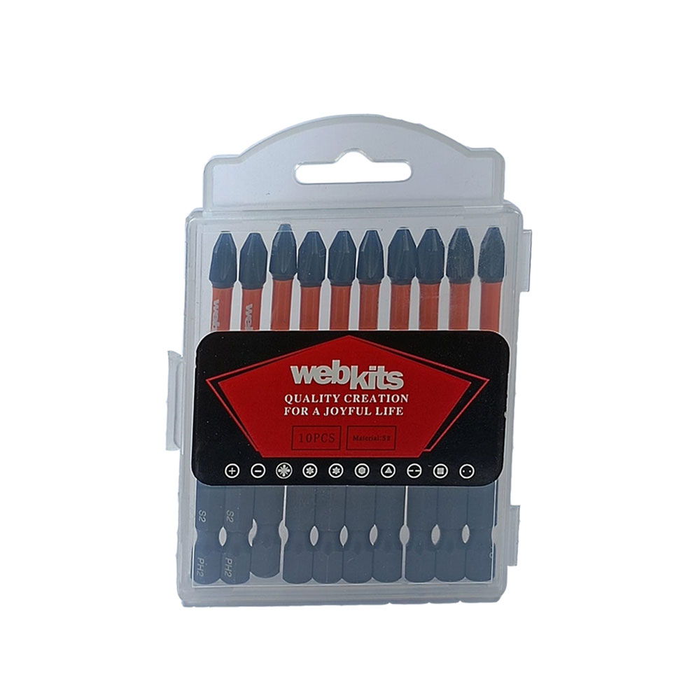 Bits Phillips 75mm PH2 de Impacto Imantado 10 Peças Webkits - Brocas-e-Pontas