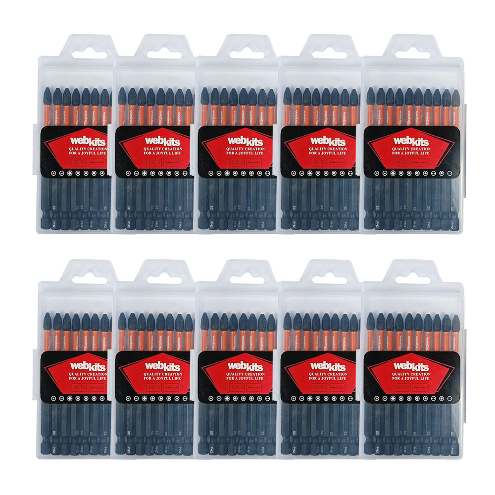 Bits Phillips 90mm PH2 de Impacto Imantado 100 Peças Webkits - Brocas-e-Pontas
