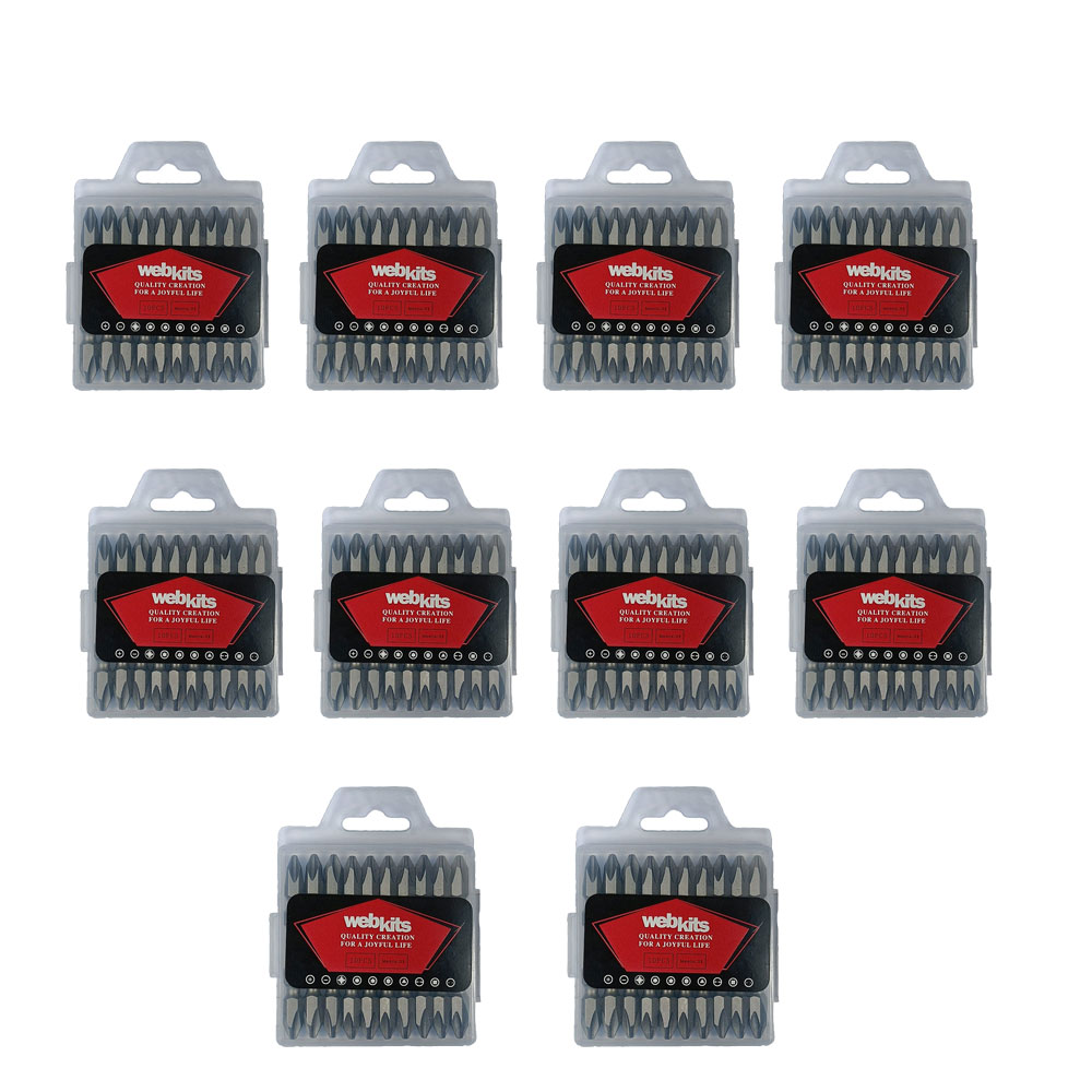 Bits Phillips 65mm PH2 Imantado Ponta Dupla de Impacto 100 Peças Webkits  - Webkits