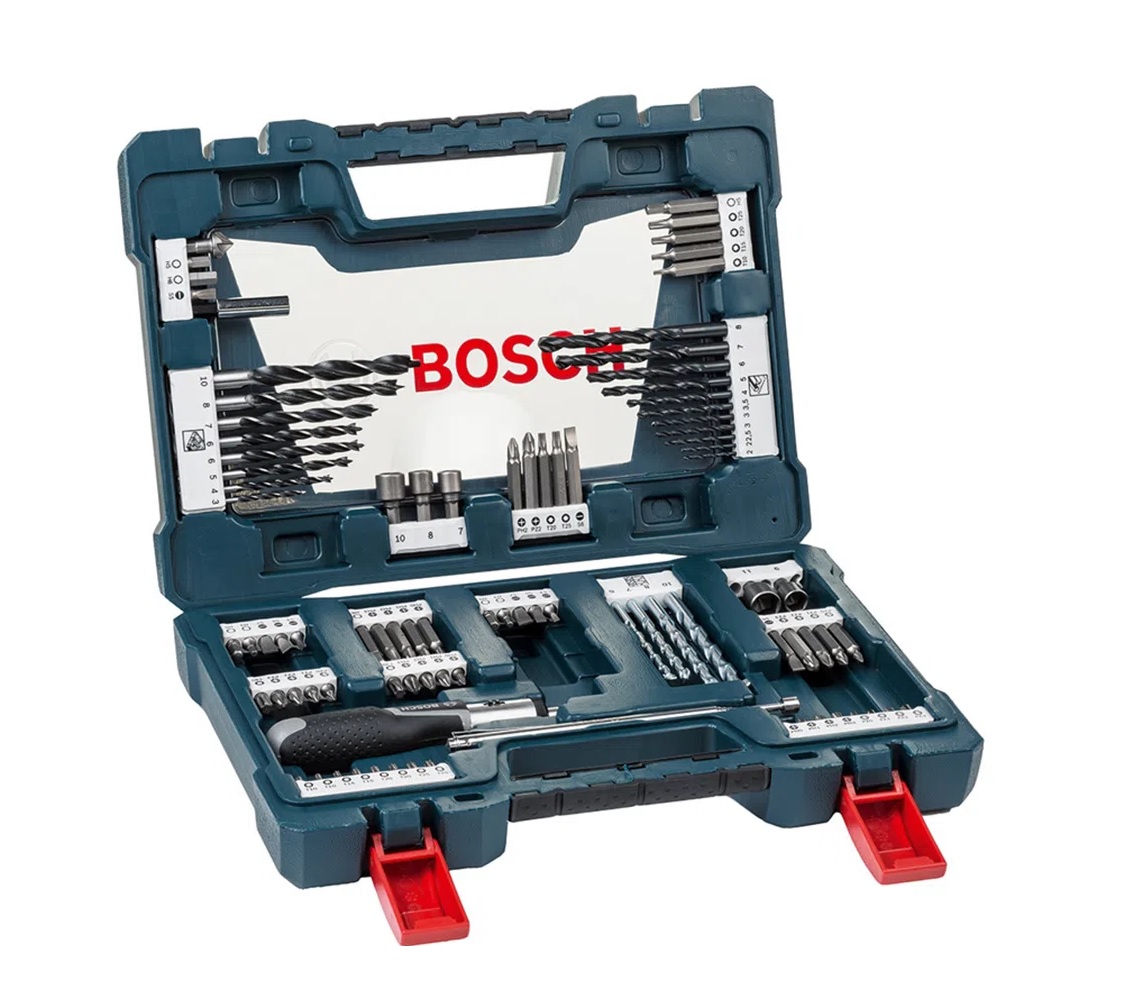 Jogo de Acessórios Bosch V-Line 91 peças com maleta  - Brocas-e-Pontas
