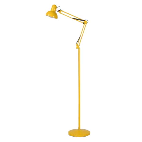 Luminária articulada abajur 930B pedestal coluna 1,9m para decoração - AMARELA - Lustres