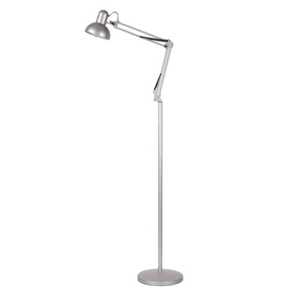 Luminária articulada abajur 930B pedestal coluna 1,9m para decoração - PRATA - Lustres