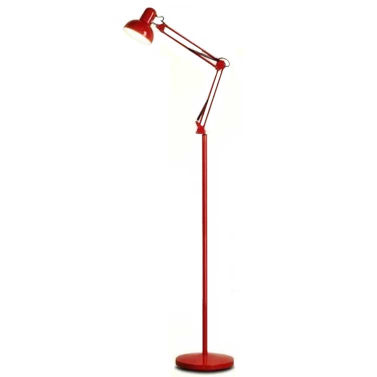 Luminária articulada abajur 930B pedestal coluna 1,9m para decoração - VERMELHA - Lustres