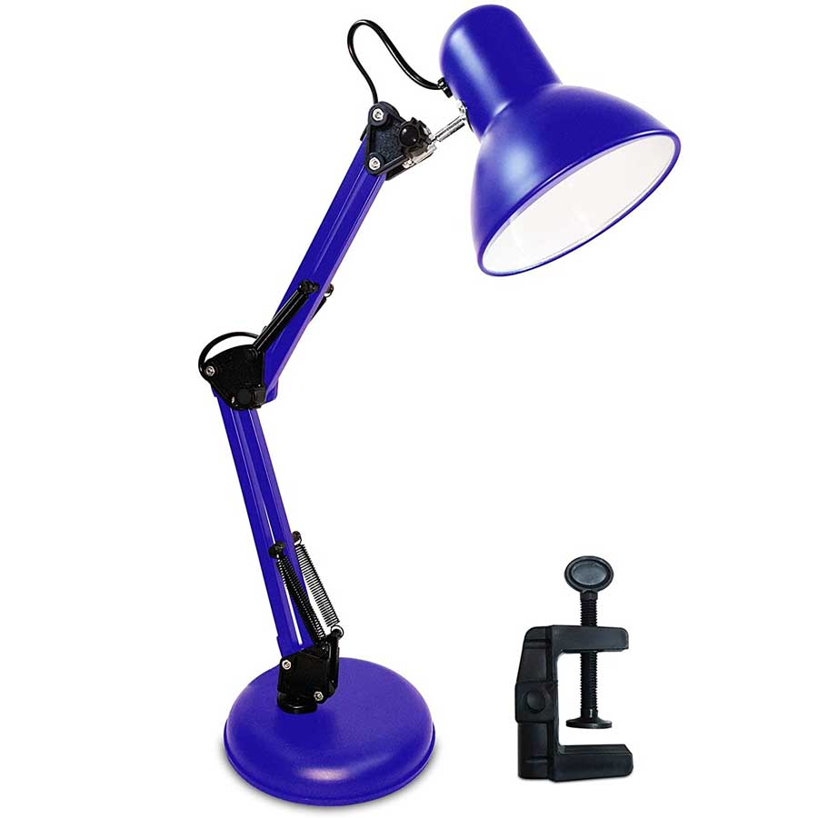 Luminária abajur articulada de mesa PIXAR MT-811 para estudo e trabalho - Azul