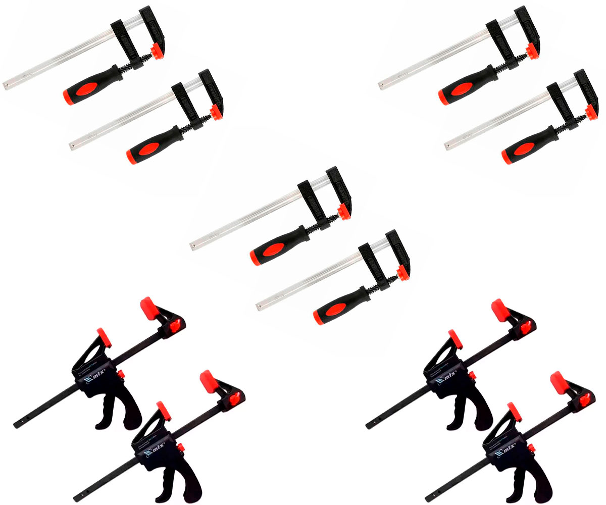 Kit 10 unidades Grampo Sargento para Marceneiro 6, 8 e 12POL. Tipo F MTX - MTXToolsWorld