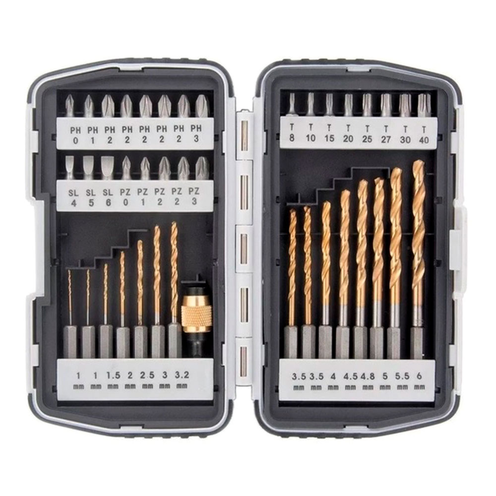 Kit brocas e pontas para furadeira e parafusadeira com 40 peças MTX 113229  - Brocas-e-Pontas