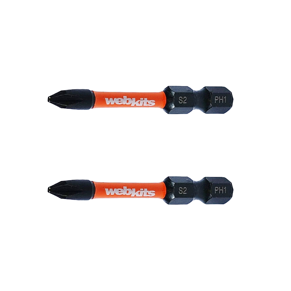 Bits Phillips 50mm PH1 de Impacto Imantado 2 Peças Webkits - Brocas-e-Pontas